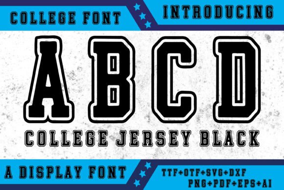 College Jersey Black: Bold Typeface for Dynamic Designs
