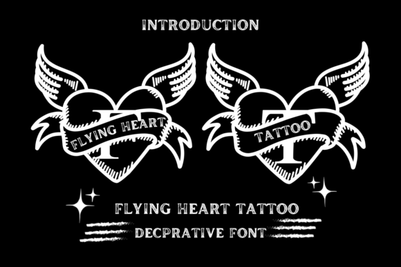 Flying Heart Tattoo: A Cool and Unique Decorative Font