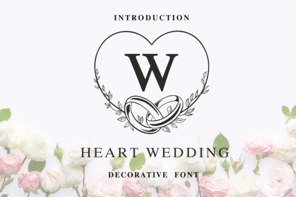 Heart Wedding Monogram: Elegant Typeface for Romantic Designs