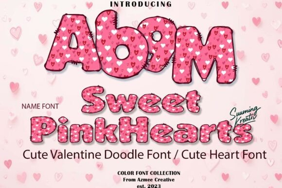 Sweet Pink Hearts: A Playful Color Font for Joyful Designs