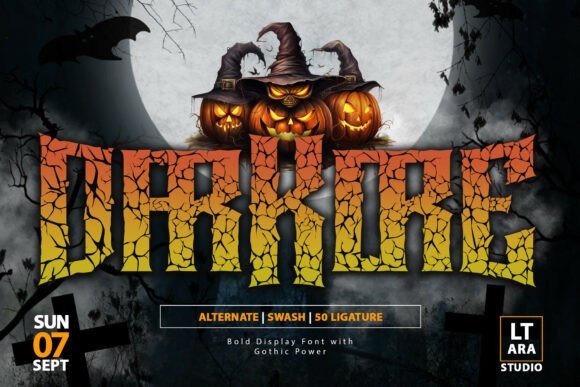 Unleash Gothic Power with the Darkore Display Typeface